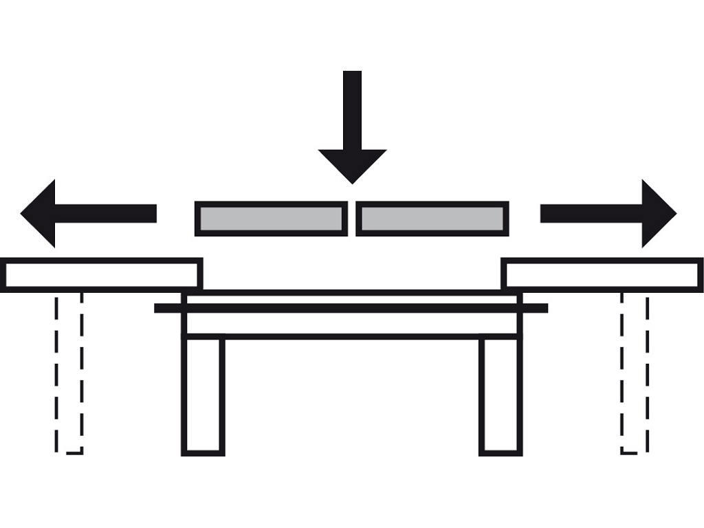 Guide Tavolo Apertura Centrale 3 Allunghe Portata kg.90 mm.120/2790 | Hafele - immagine 3